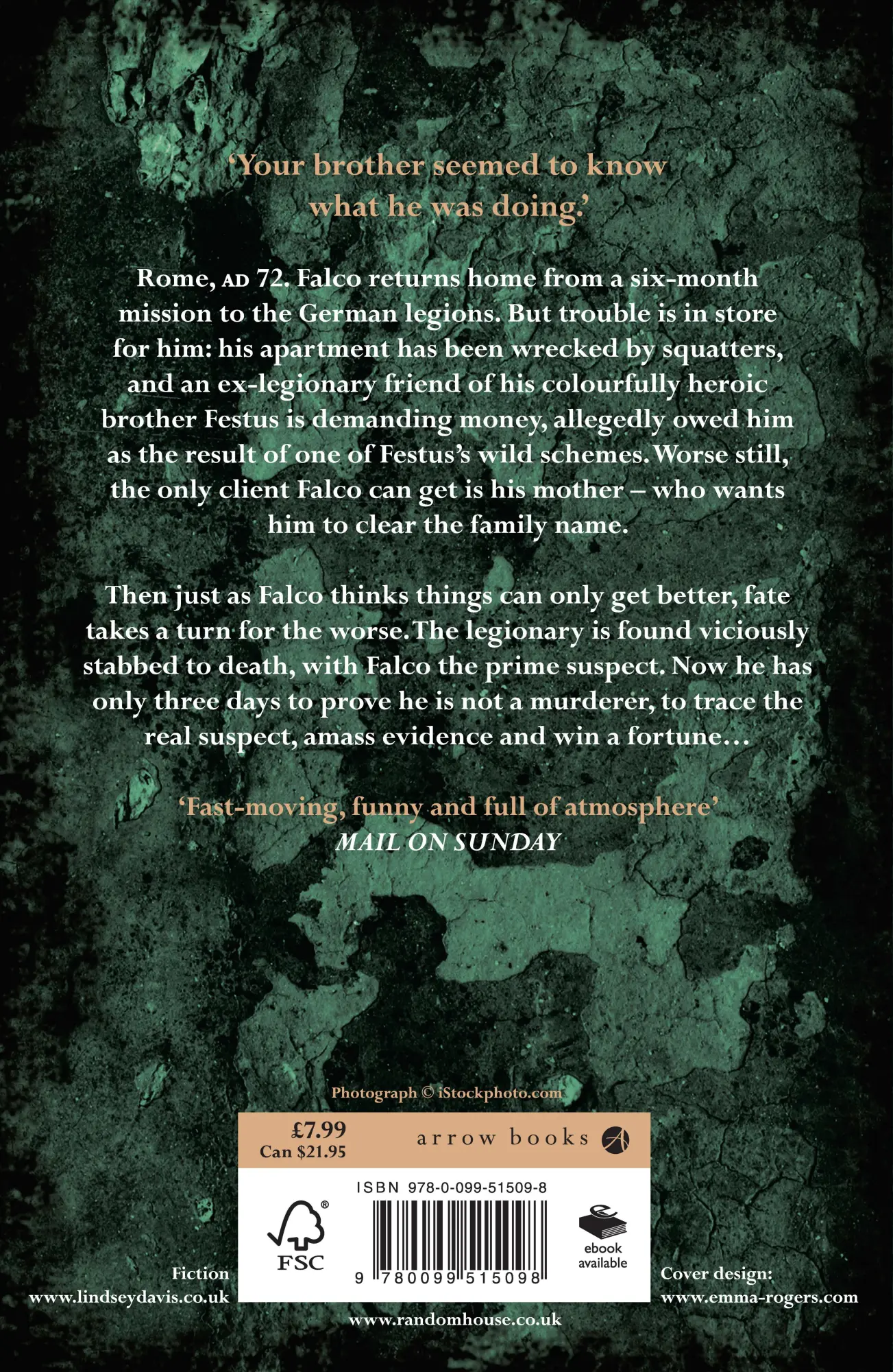 Rückseite: 9780099515098 | Poseidon's Gold | Lindsey Davis | Taschenbuch | Englisch | 2008
