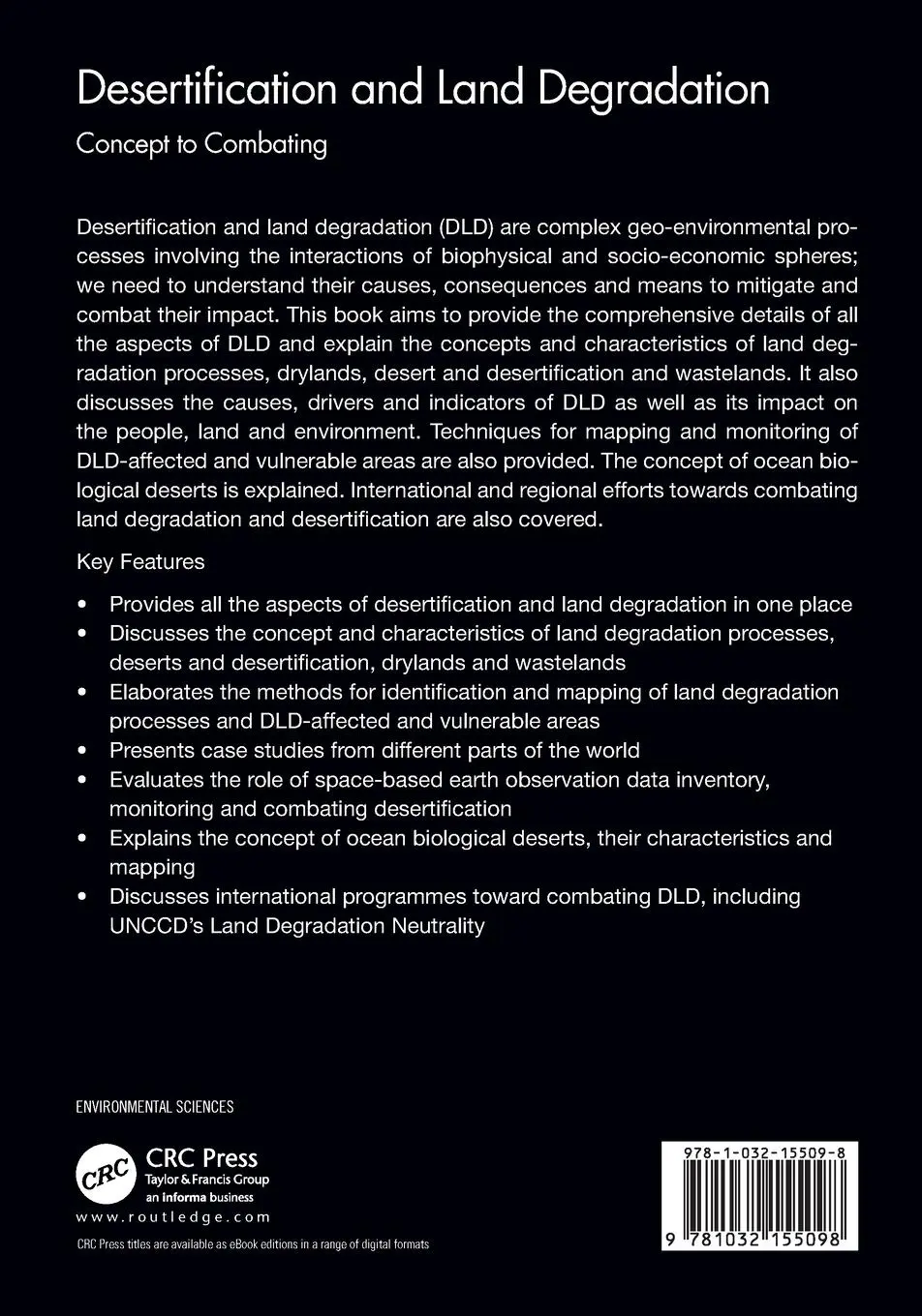Rückseite: 9781032155098 | Desertification and Land Degradation | Concept to Combating | Buch