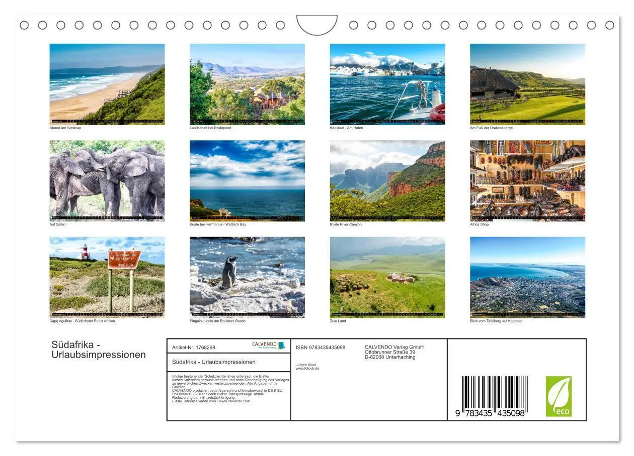 Bild: 9783435435098 | Südafrika - Urlaubsimpressionen (Wandkalender 2025 DIN A4 quer),...