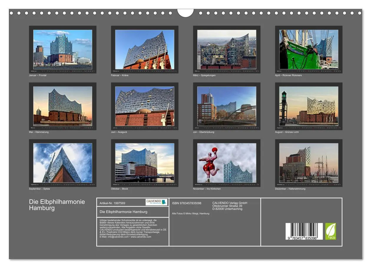 Bild: 9783457835098 | Die Elbphilharmonie Hamburg (Wandkalender 2026 DIN A3 quer),...