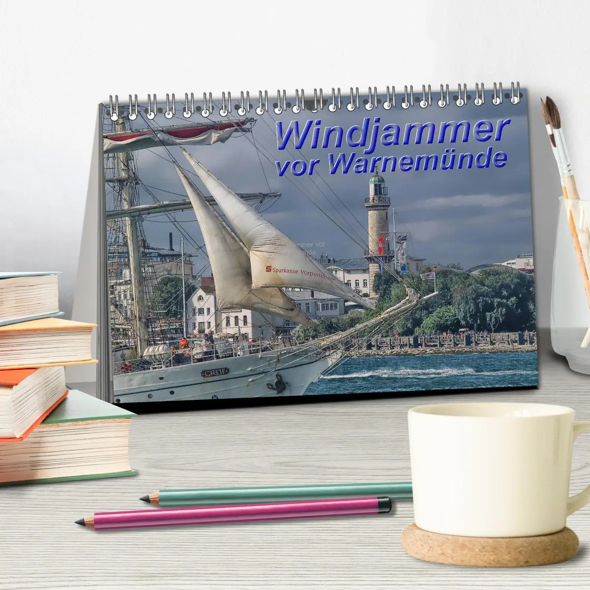 Bild: 9783516165098 | Windjammer vor Warnemünde (Tischkalender 2026 DIN A5 quer),...