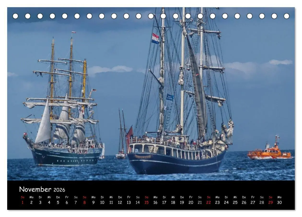 Bild: 9783516165098 | Windjammer vor Warnemünde (Tischkalender 2026 DIN A5 quer),...