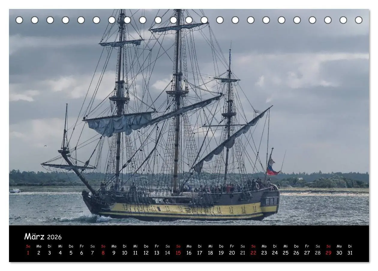 Bild: 9783516165098 | Windjammer vor Warnemünde (Tischkalender 2026 DIN A5 quer),...