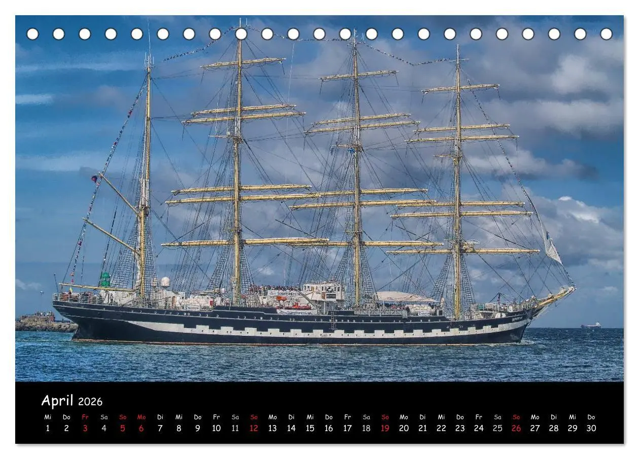 Bild: 9783516165098 | Windjammer vor Warnemünde (Tischkalender 2026 DIN A5 quer),...