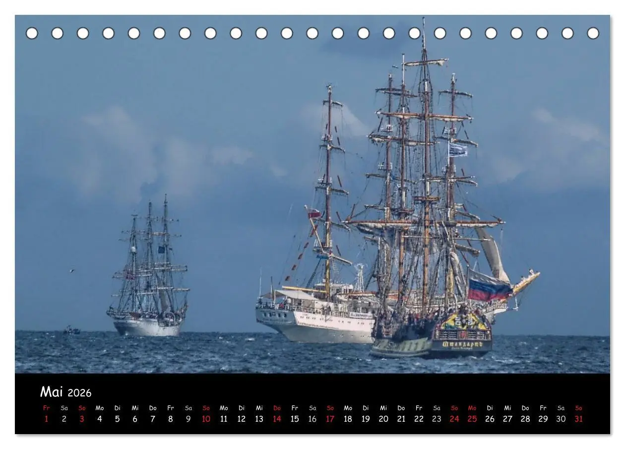 Bild: 9783516165098 | Windjammer vor Warnemünde (Tischkalender 2026 DIN A5 quer),...
