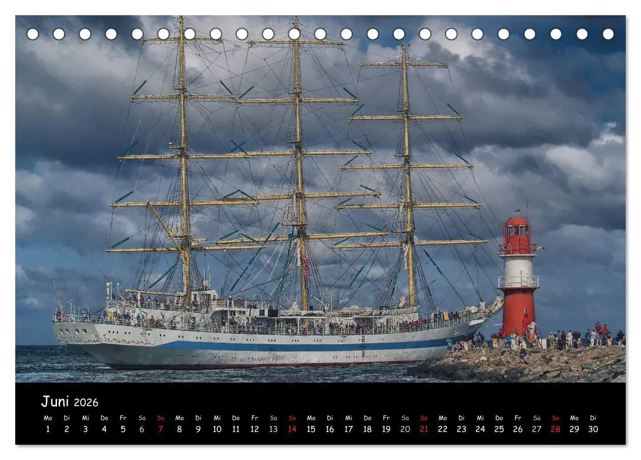 Bild: 9783516165098 | Windjammer vor Warnemünde (Tischkalender 2026 DIN A5 quer),...