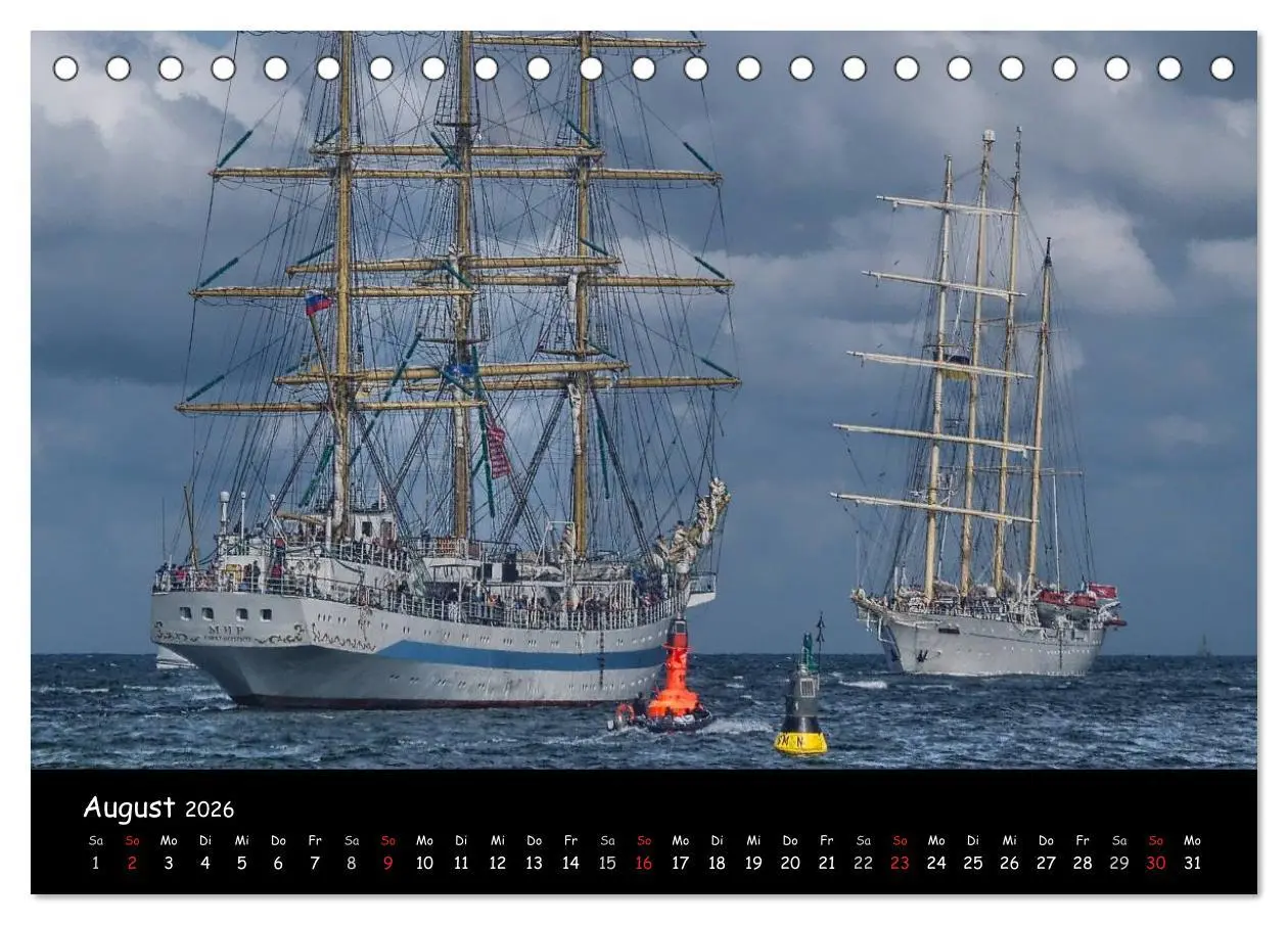 Bild: 9783516165098 | Windjammer vor Warnemünde (Tischkalender 2026 DIN A5 quer),...