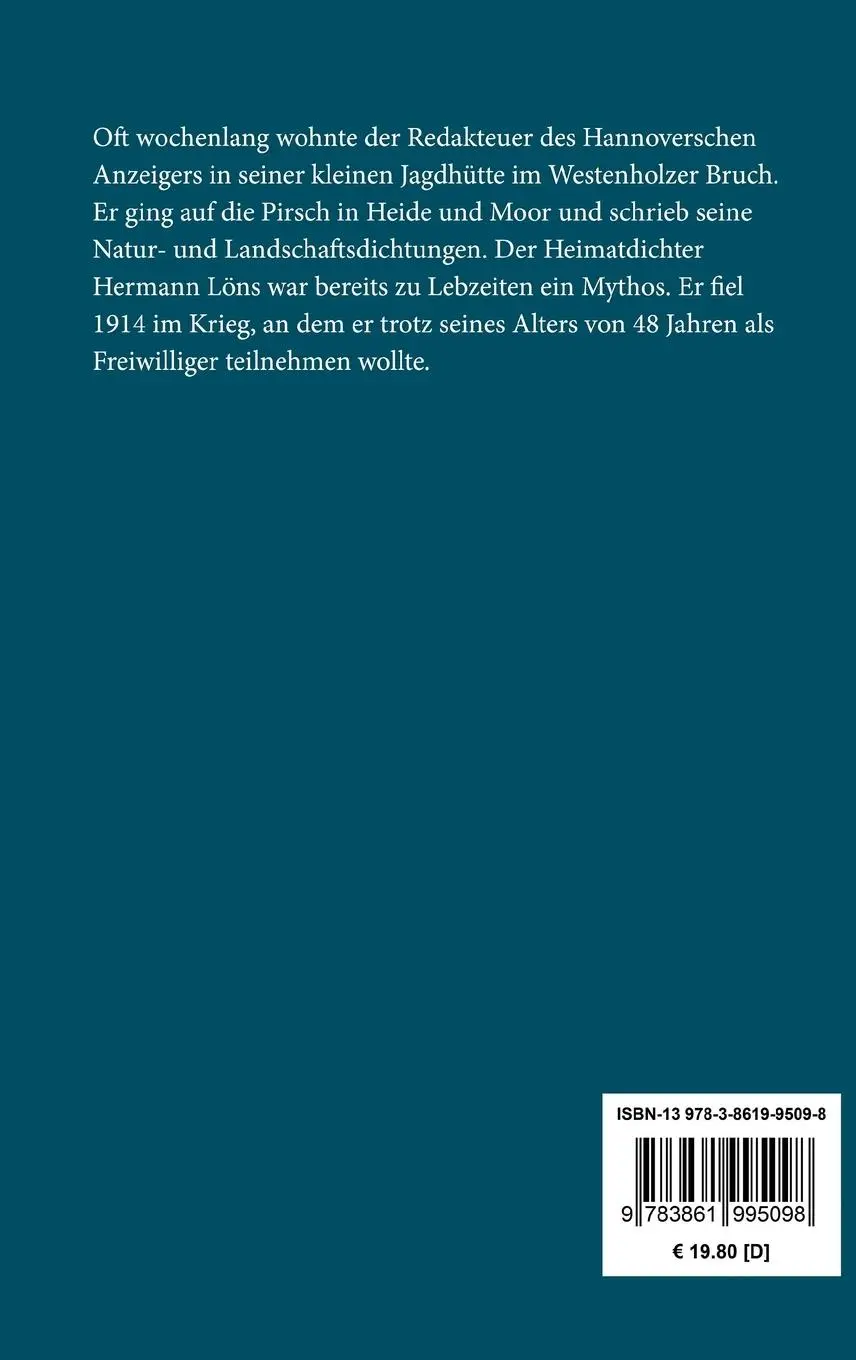 Rückseite: 9783861995098 | Das zweite Gesicht | Roman | Hermann Löns | Buch | 204 S. | Deutsch