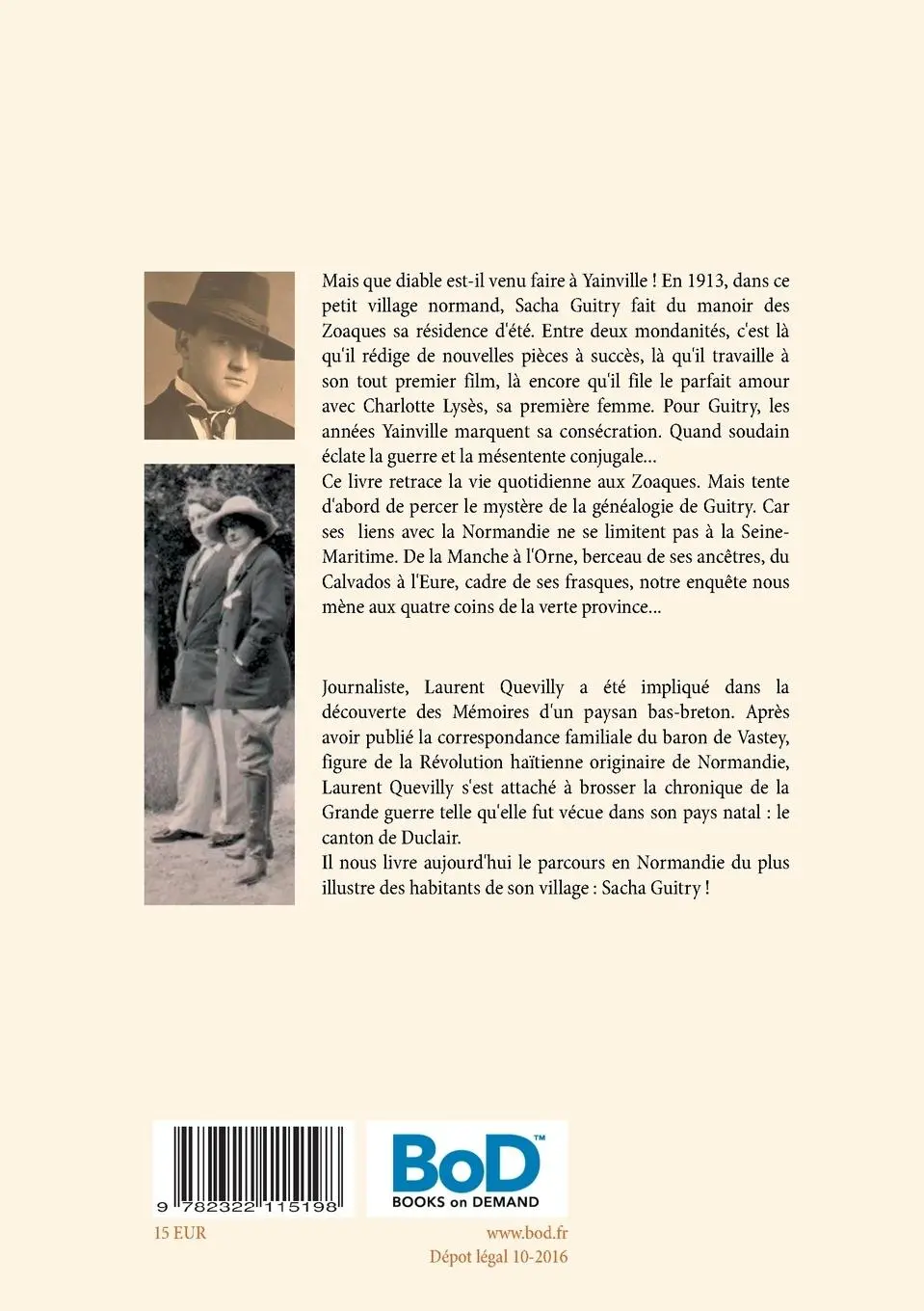 Rückseite: 9782322115198 | Sacha Guitry en Normandie | Laurent Quevilly | Taschenbuch | 204 S.