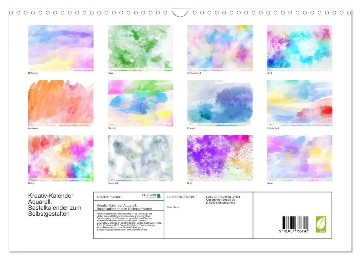 Bild: 9783457755198 | Kreativ-Kalender Aquarell. Bastelkalender zum Selbstgestalten...