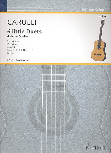 Cover: 9790001095198 | Kleine Duette(6) 1 Opus 34 | Ferdinando Carulli | Buch | Schott Music