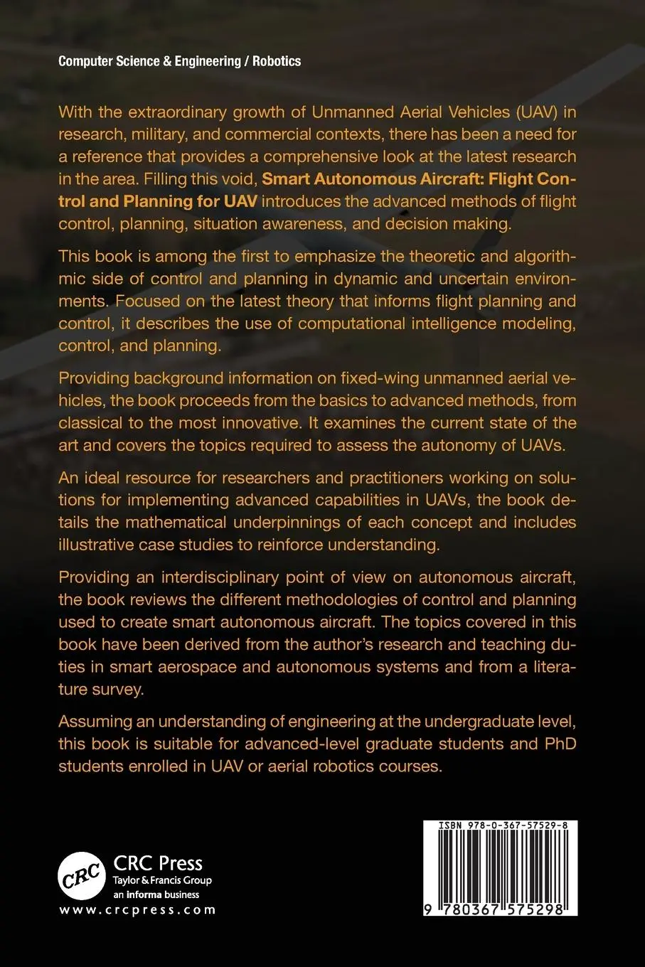 Rückseite: 9780367575298 | Smart Autonomous Aircraft | Flight Control and Planning for UAV | Buch