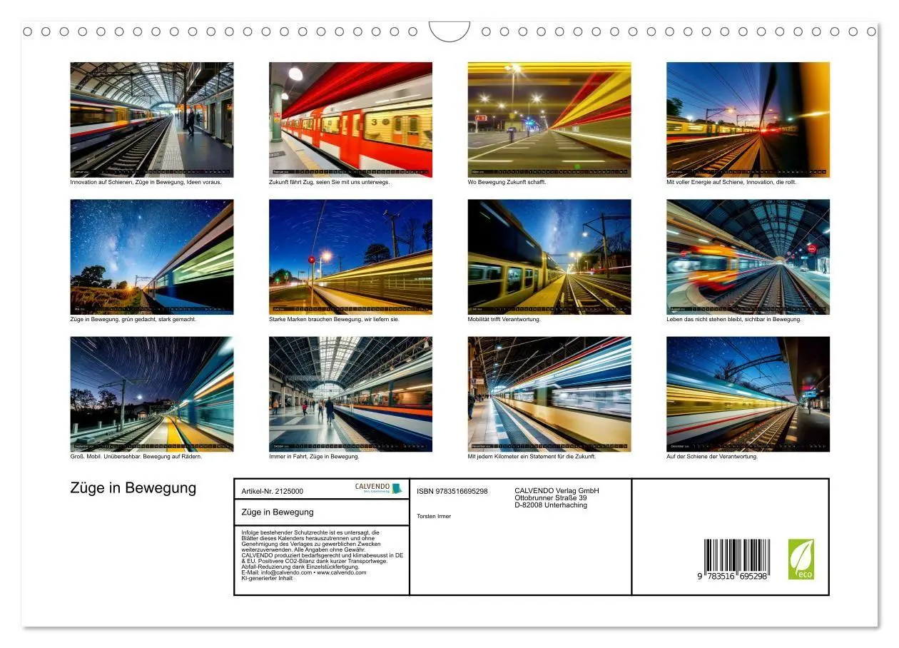 Bild: 9783516695298 | Züge in Bewegung (Wandkalender 2026 DIN A3 quer), CALVENDO...