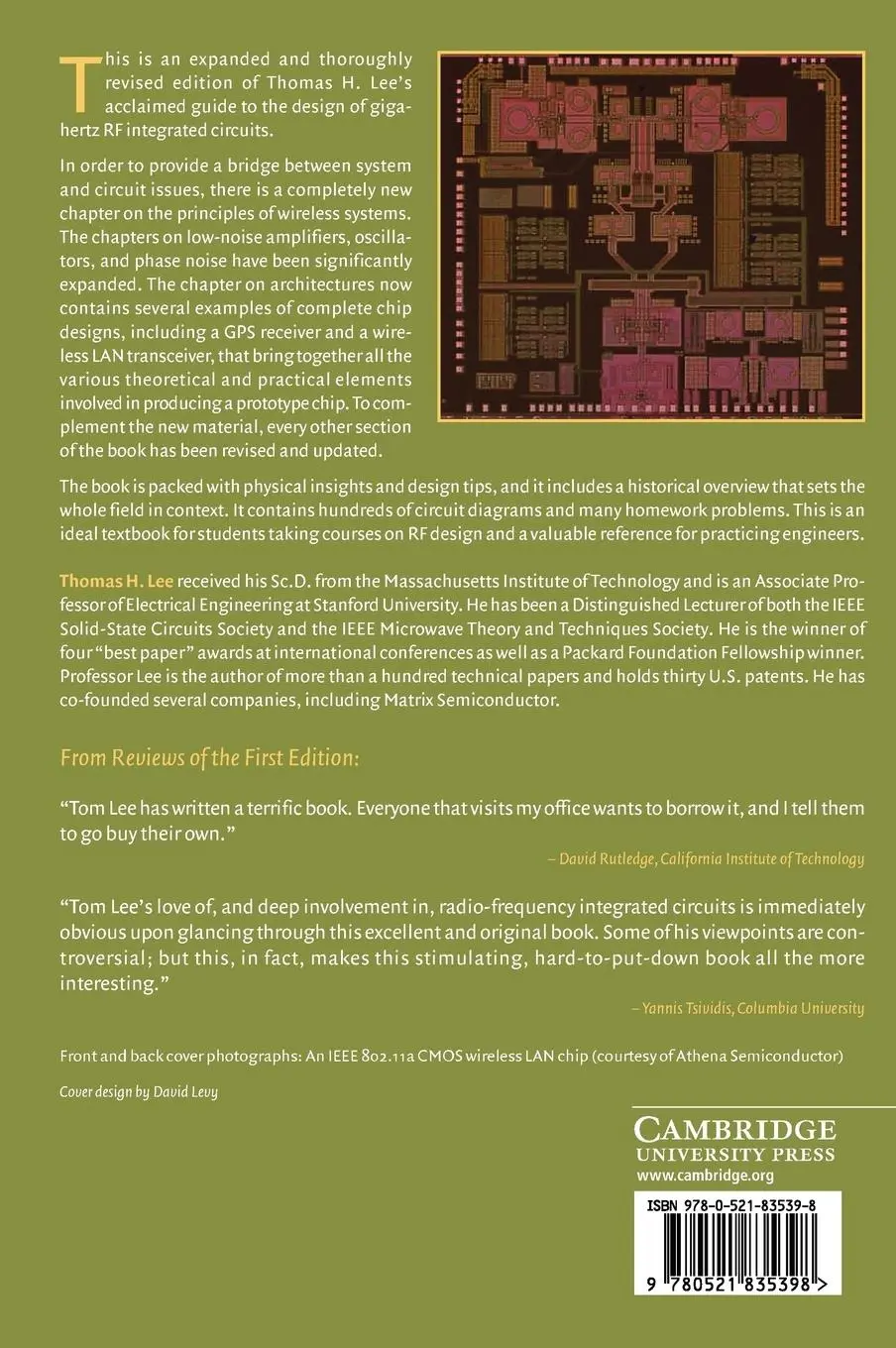 Rückseite: 9780521835398 | The Design of CMOS Radio-Frequency Integrated Circuits | Thomas H. Lee