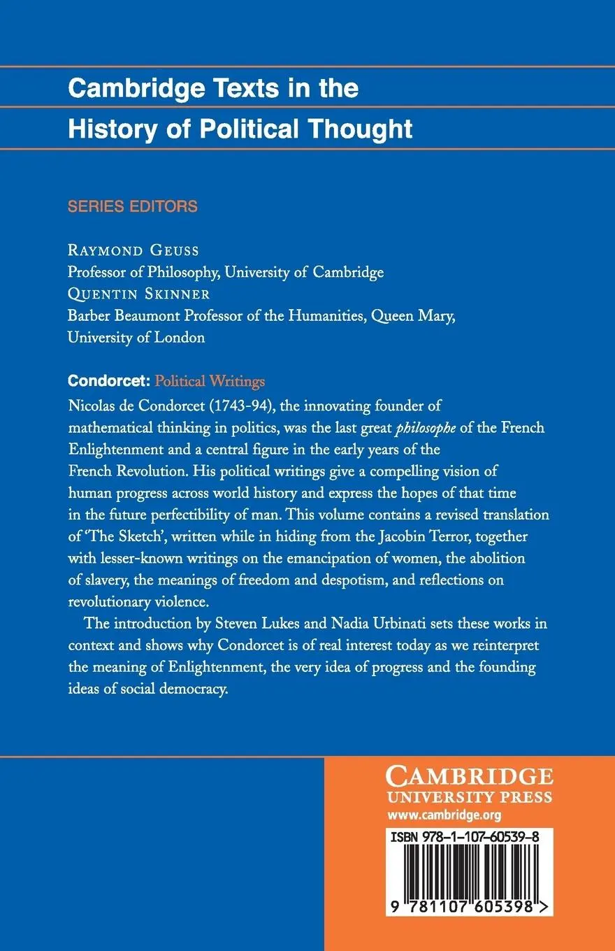 Rückseite: 9781107605398 | Condorcet | Political Writings | Steven Lukes (u. a.) | Taschenbuch