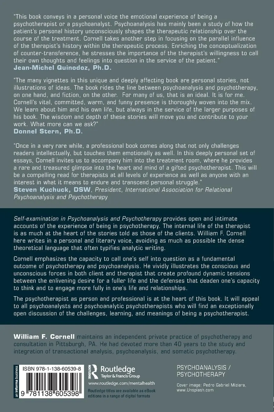 Rückseite: 9781138605398 | Self-examination in Psychoanalysis and Psychotherapy | Cornell | Buch
