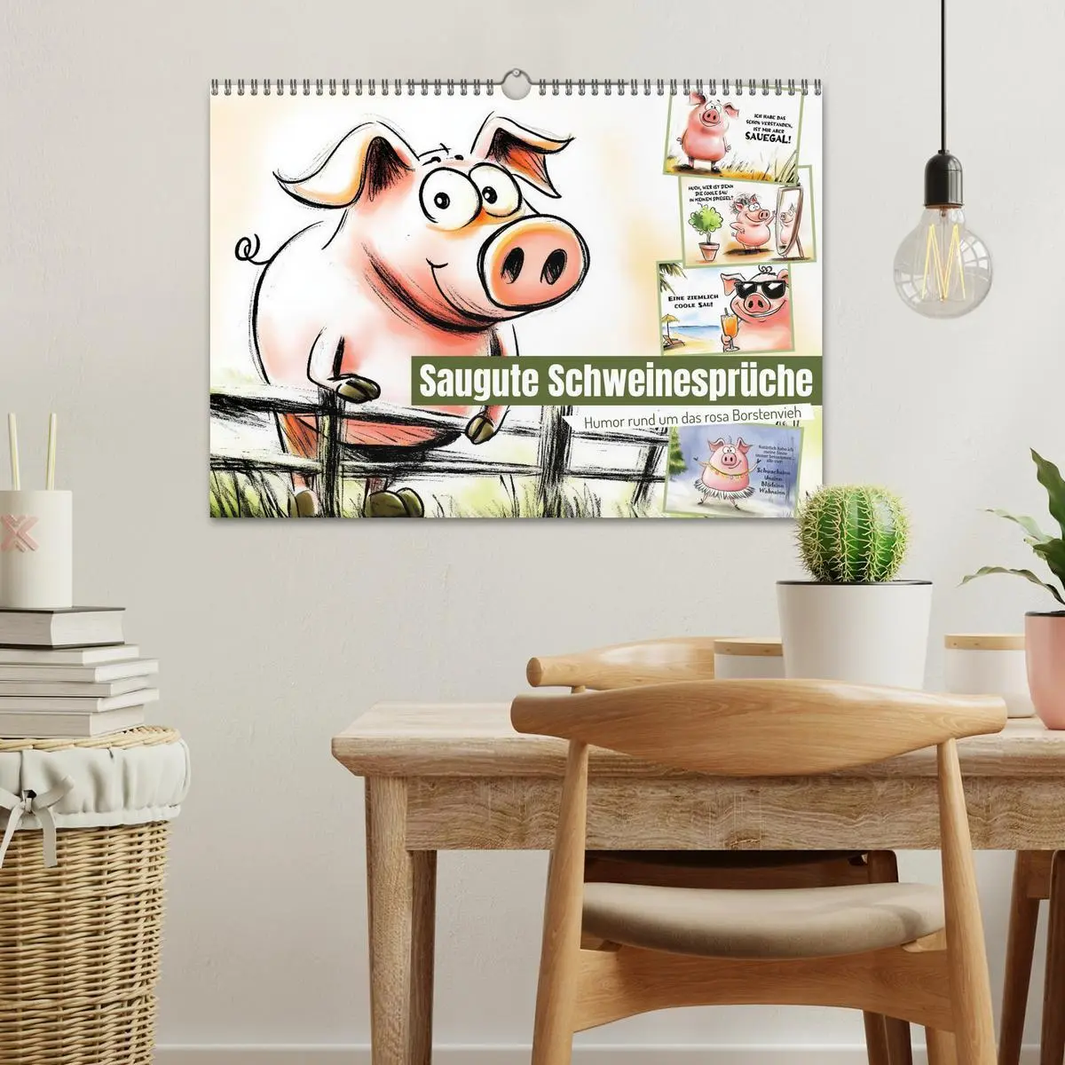 Bild: 9783457285398 | Saugute Schweinesprüche (Wandkalender 2026 DIN A3 quer), CALVENDO...