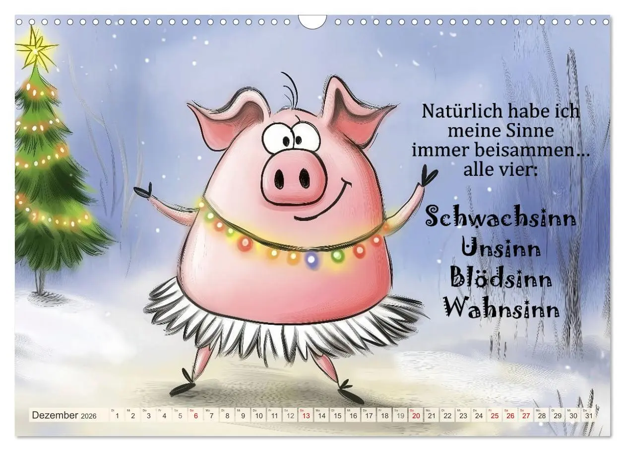 Bild: 9783457285398 | Saugute Schweinesprüche (Wandkalender 2026 DIN A3 quer), CALVENDO...