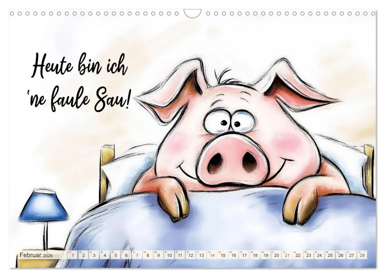 Bild: 9783457285398 | Saugute Schweinesprüche (Wandkalender 2026 DIN A3 quer), CALVENDO...