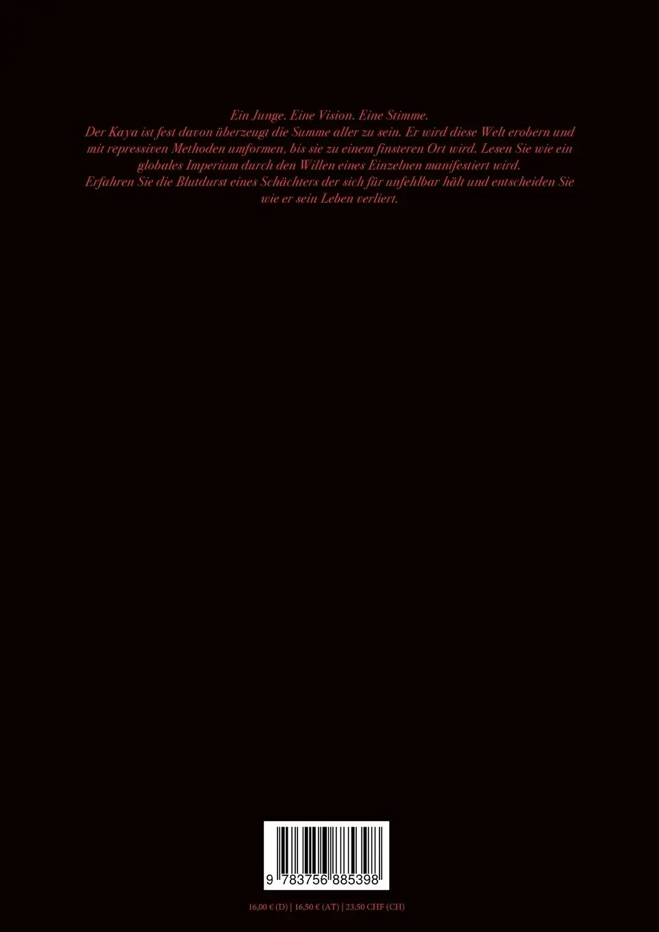 Rückseite: 9783756885398 | Unterwerfer | Erdem Kaya | Taschenbuch | Paperback | 110 S. | Deutsch
