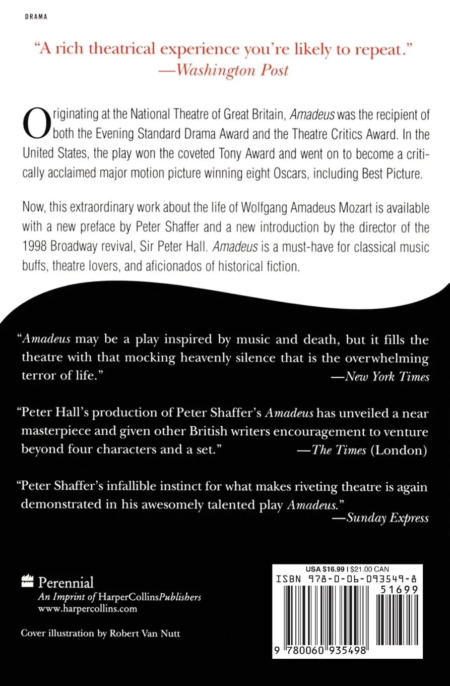 Rückseite: 9780060935498 | Amadeus: A Play by Peter Shaffer | Peter Shaffer | Taschenbuch | 2001