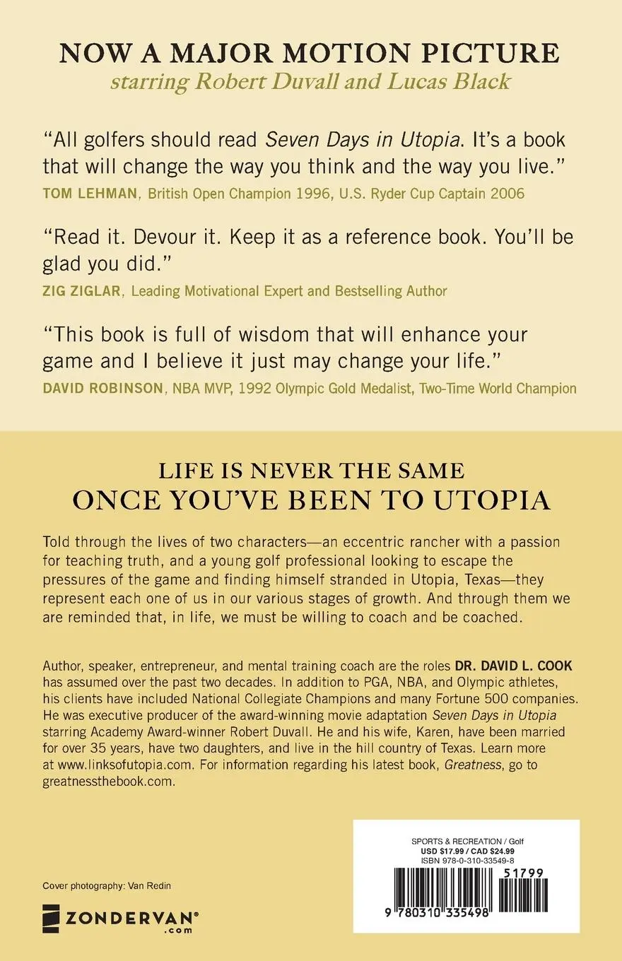 Rückseite: 9780310335498 | The Seven Days in Utopia | Golf's Sacred Journey | David L. Cook