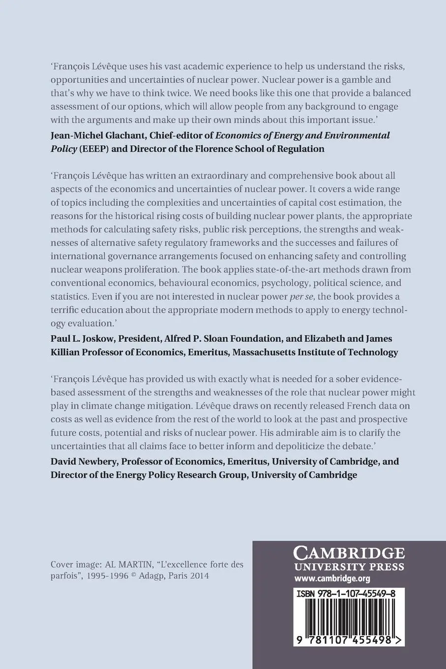 Rückseite: 9781107455498 | The Economics and Uncertainties of Nuclear Power | François Lévêque