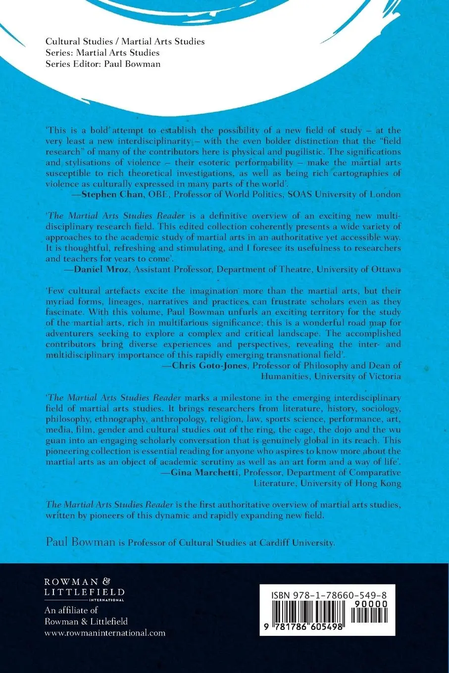 Rückseite: 9781786605498 | The Martial Arts Studies Reader | Paul Bowman | Taschenbuch | Englisch