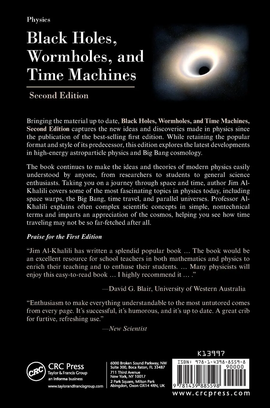 Rückseite: 9781439885598 | Black Holes, Wormholes and Time Machines | Jim Al-Khalili | Buch