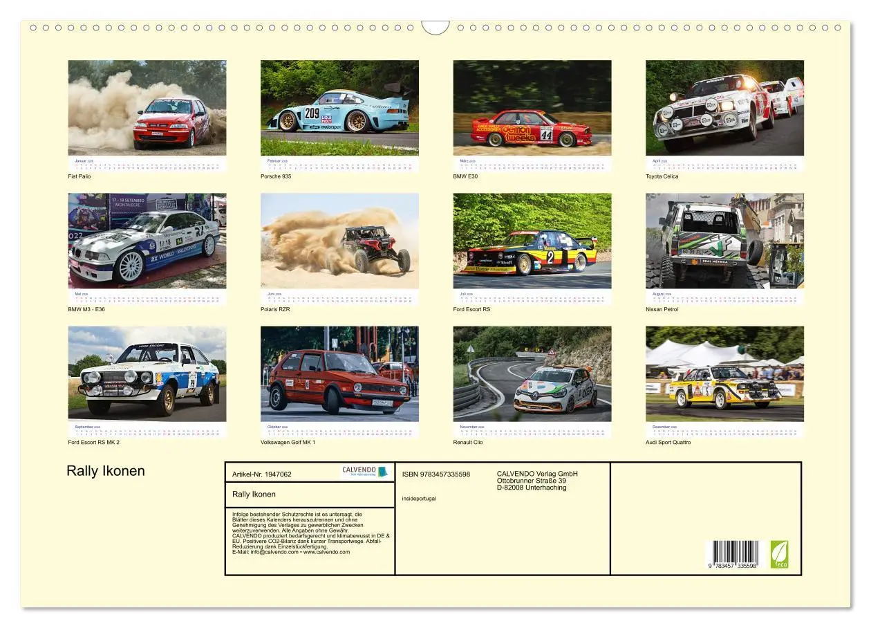 Bild: 9783457335598 | Rally Ikonen (Wandkalender 2026 DIN A2 quer), CALVENDO Monatskalender