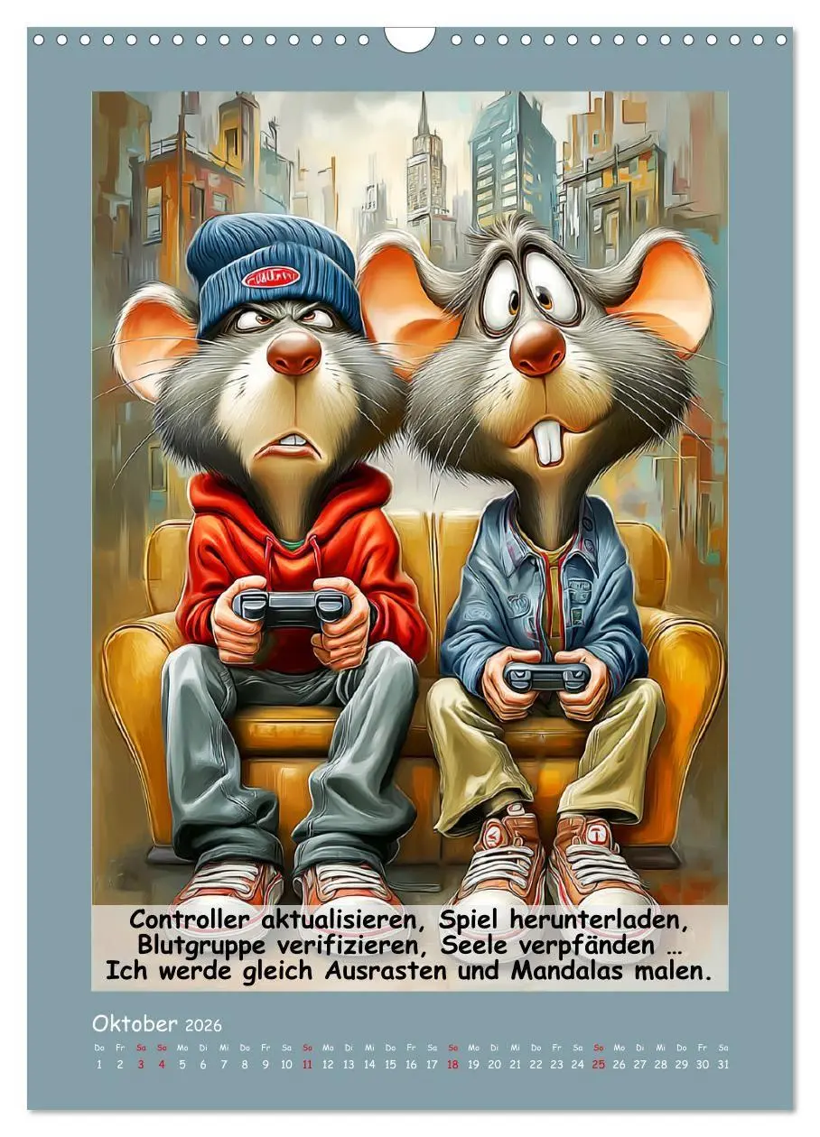 Bild: 9783516735598 | Rattige Jungs. Trockener, böser Stadtratten-Humor (Wandkalender...