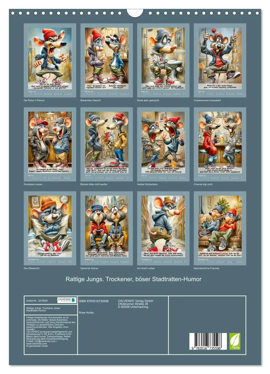 Bild: 9783516735598 | Rattige Jungs. Trockener, böser Stadtratten-Humor (Wandkalender...