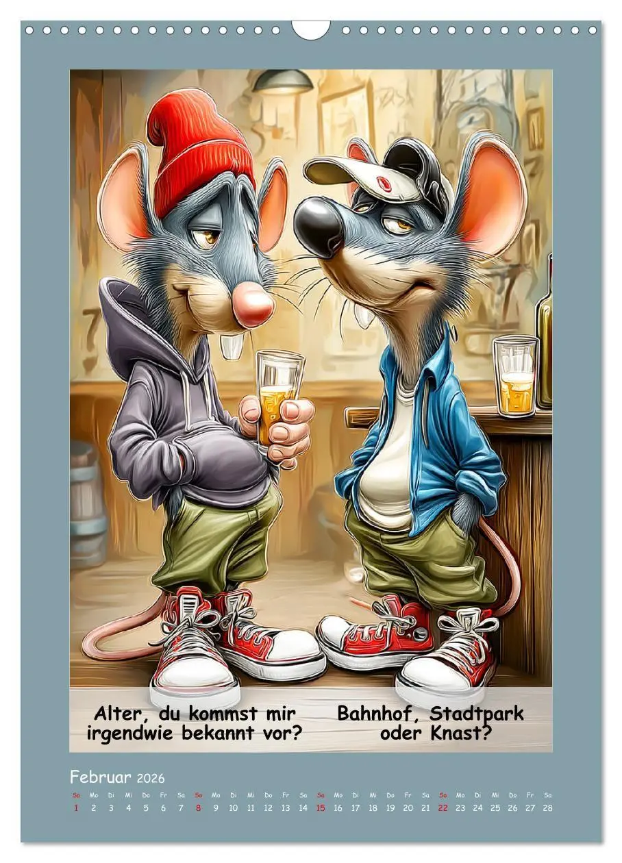 Bild: 9783516735598 | Rattige Jungs. Trockener, böser Stadtratten-Humor (Wandkalender...