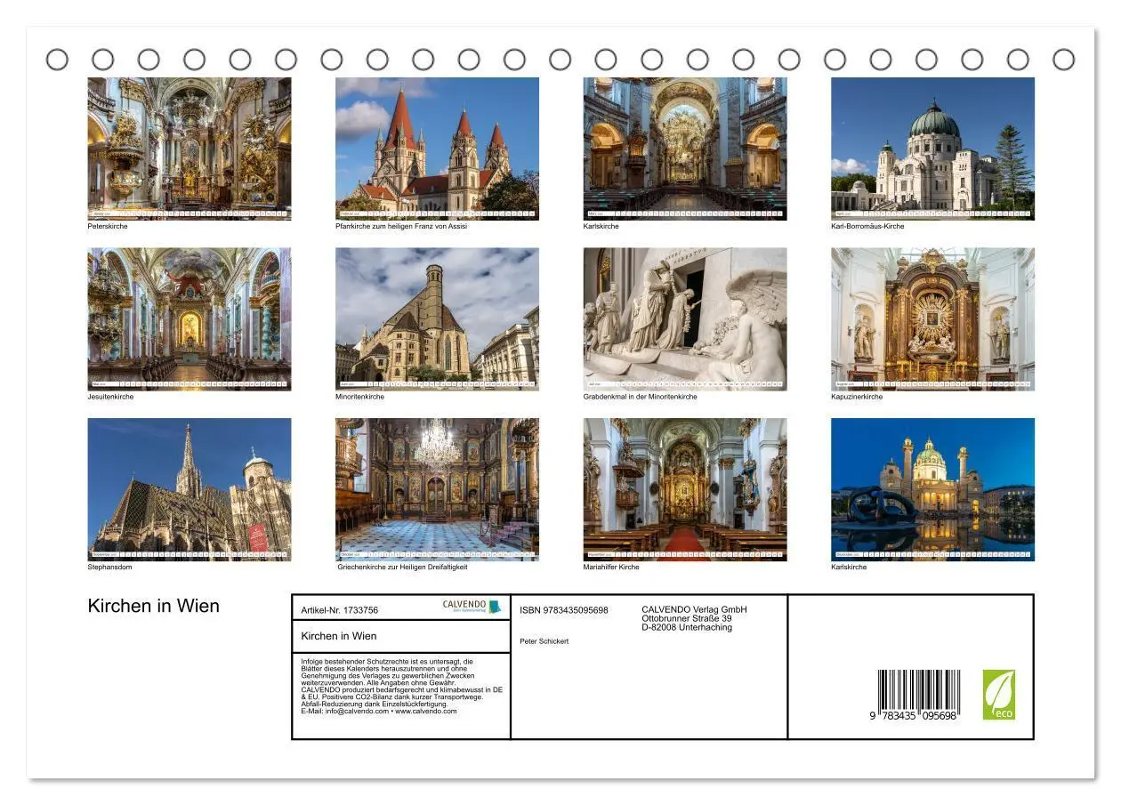 Bild: 9783435095698 | Kirchen in Wien (Tischkalender 2025 DIN A5 quer), CALVENDO...