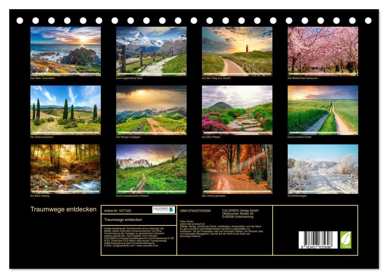Bild: 9783457635698 | Traumwege entdecken (Tischkalender 2026 DIN A5 quer), CALVENDO...