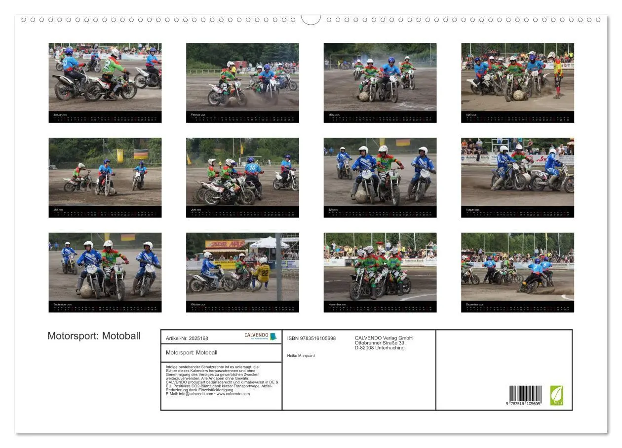 Bild: 9783516105698 | Motorsport: Motoball (Wandkalender 2026 DIN A2 quer), CALVENDO...