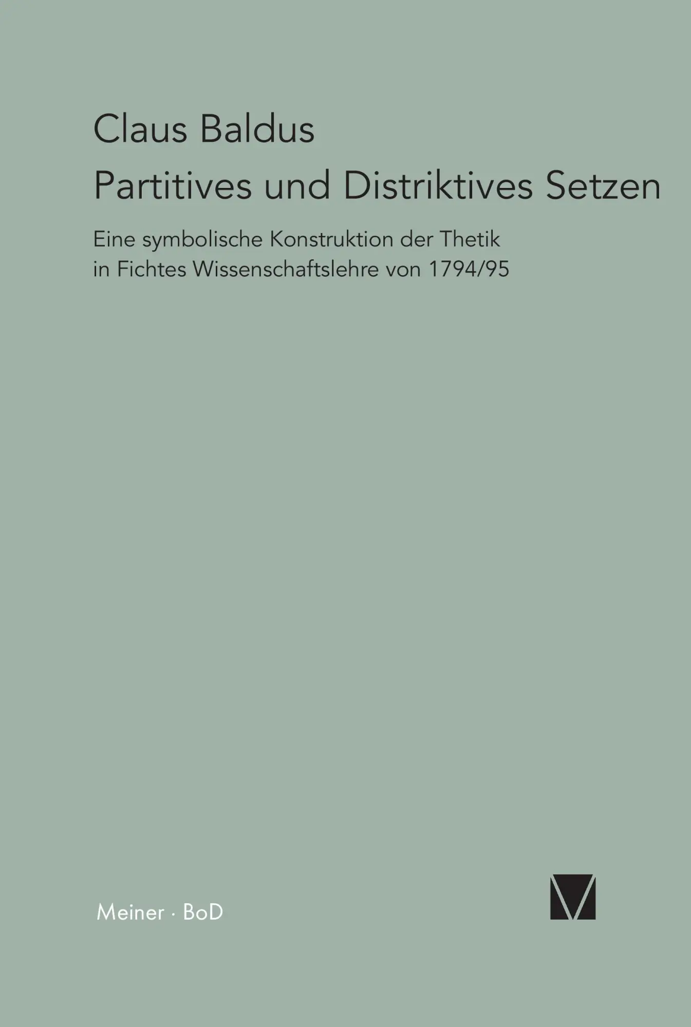 Partitives und Distriktives Setzen (Paradeigmata, Band 2)