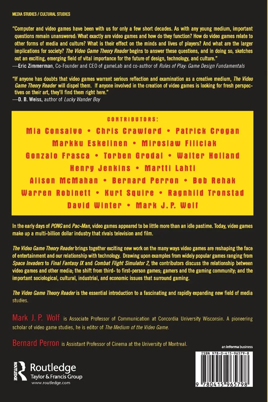 Rückseite: 9780415965798 | The Video Game Theory Reader | Mark J. P. Wolf (u. a.) | Taschenbuch