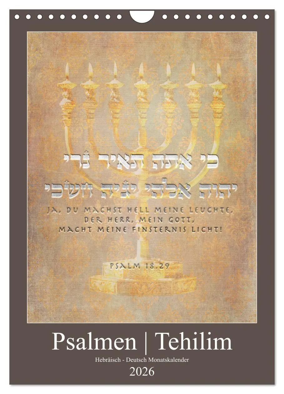 Cover: 9783516405798 | Psalmen Tehilim Hebräisch - Deutsch (Wandkalender 2026 DIN A4...