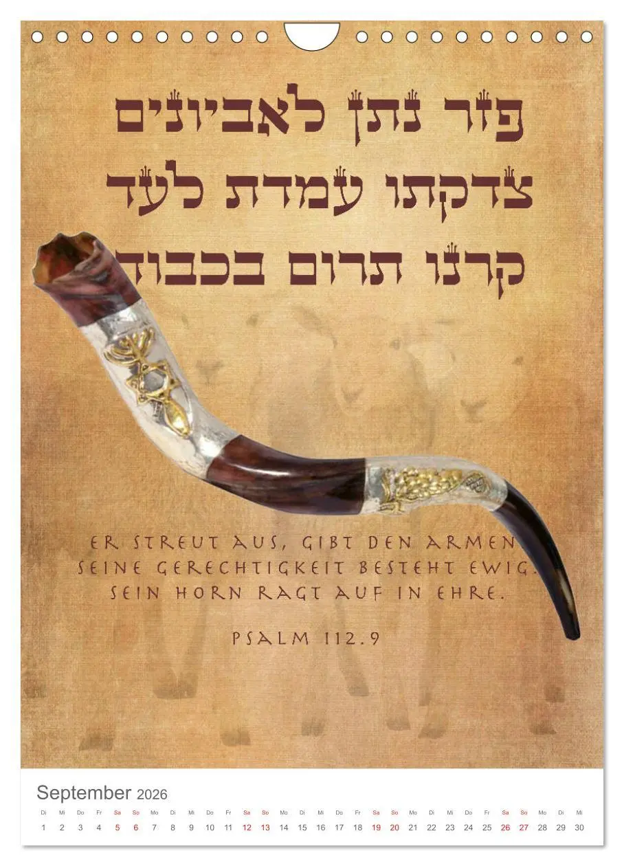 Bild: 9783516405798 | Psalmen Tehilim Hebräisch - Deutsch (Wandkalender 2026 DIN A4...