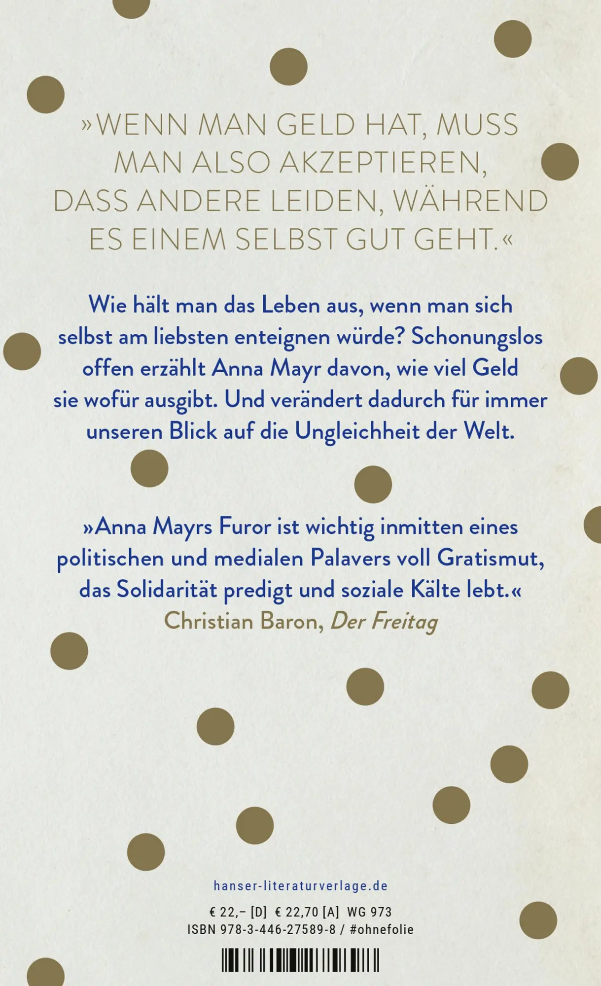 Bild: 9783446275898 | Geld spielt keine Rolle | "Bewundernswert!" Eva Biringer, Die Welt