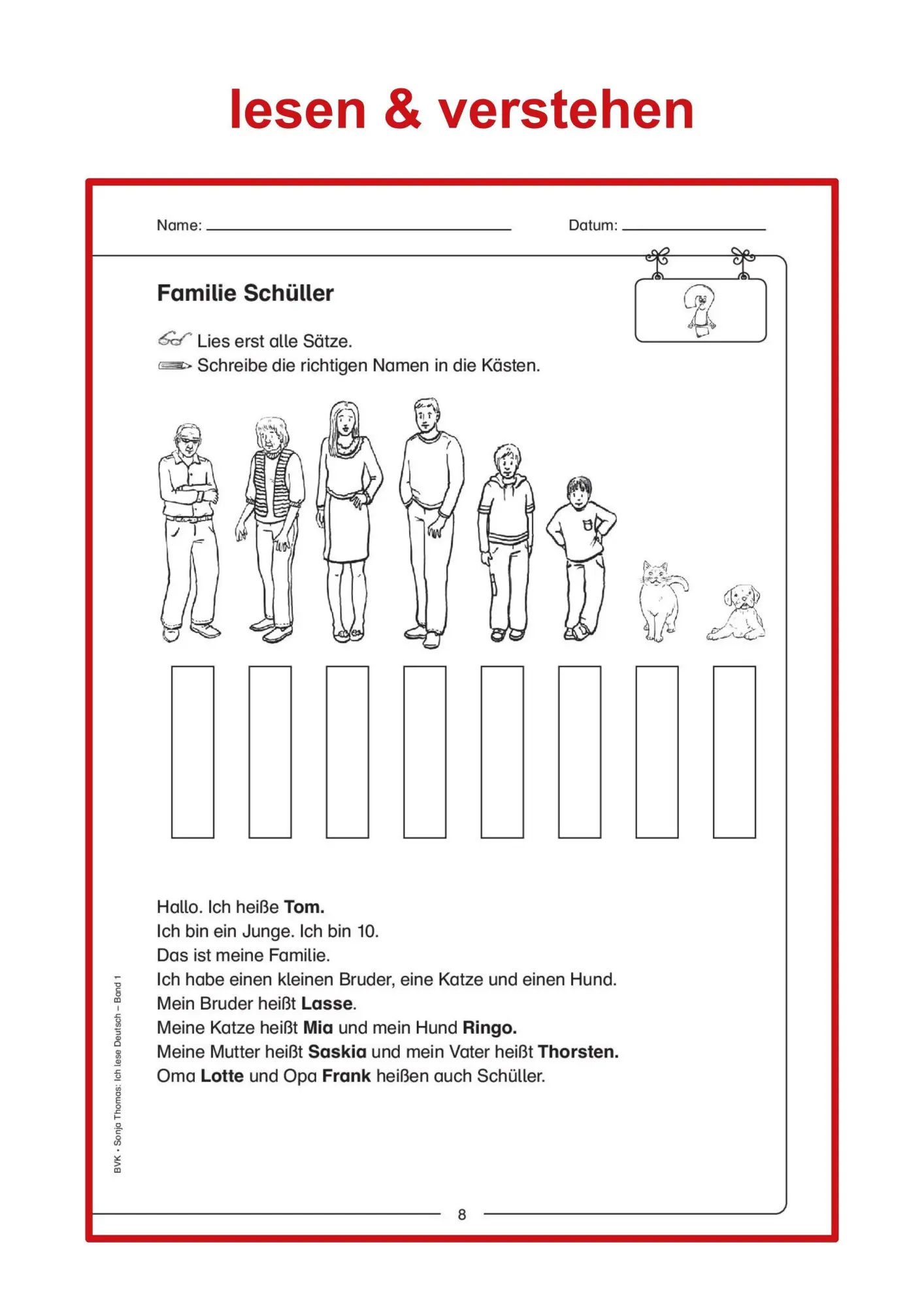 Bild: 9783867405898 | Ich lese Deutsch Band 1 | Sonja Thomas | Broschüre | 24 S. | Deutsch