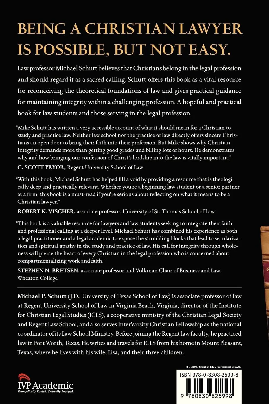 Rückseite: 9780830825998 | Redeeming Law | Christian Calling and the Legal Profession | Schutt