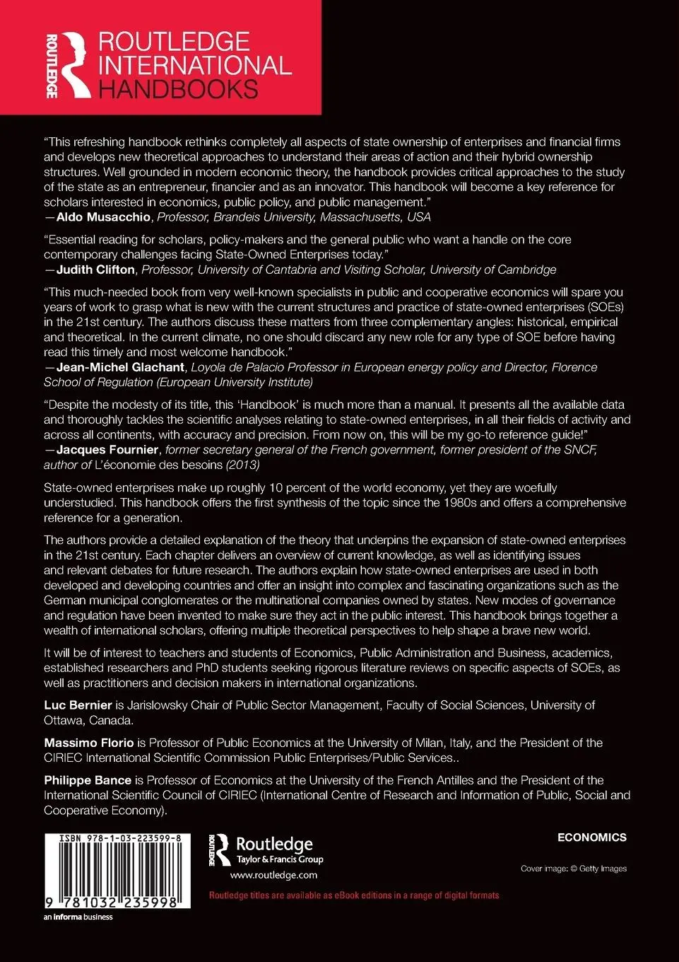 Rückseite: 9781032235998 | The Routledge Handbook of State-Owned Enterprises | Bernier (u. a.)