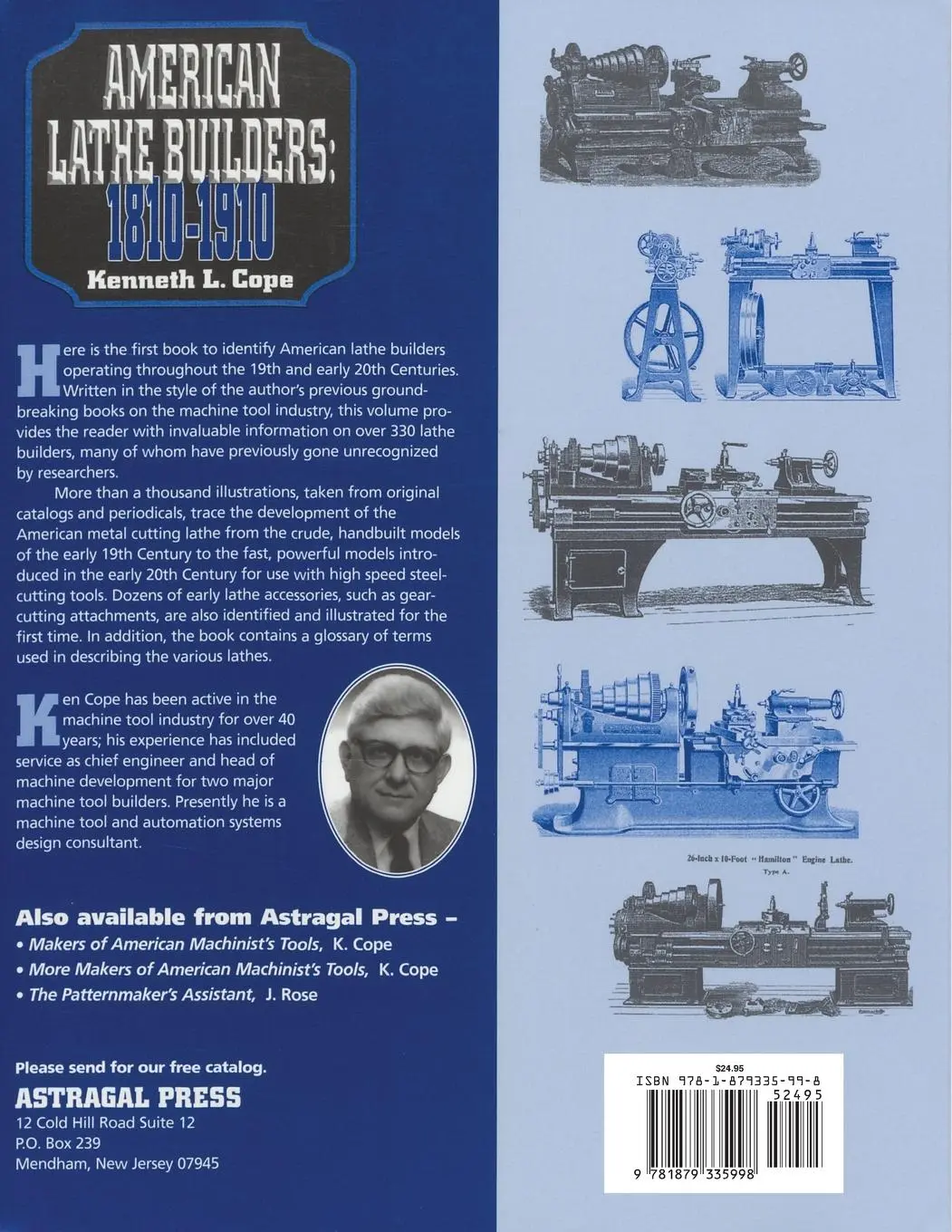 Rückseite: 9781879335998 | American Lathe Builders, 1810-1910 | Kenneth L. Cope | Taschenbuch