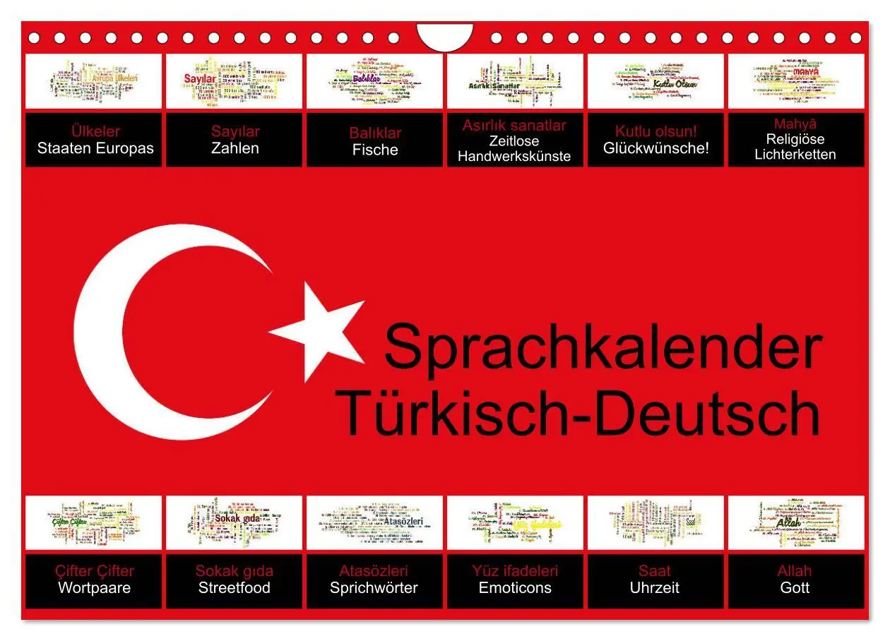 Cover: 9783516005998 | Sprachkalender Türkisch-Deutsch (Wandkalender 2026 DIN A4 quer),...