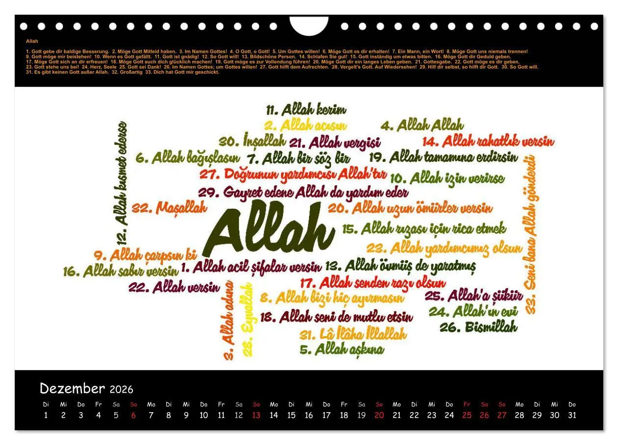 Bild: 9783516005998 | Sprachkalender Türkisch-Deutsch (Wandkalender 2026 DIN A4 quer),...