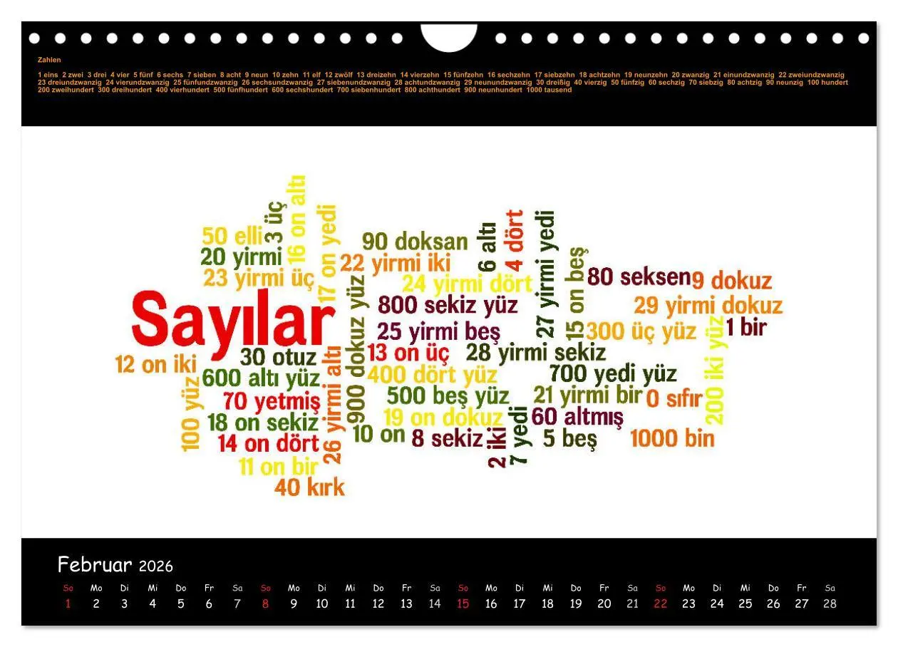 Bild: 9783516005998 | Sprachkalender Türkisch-Deutsch (Wandkalender 2026 DIN A4 quer),...