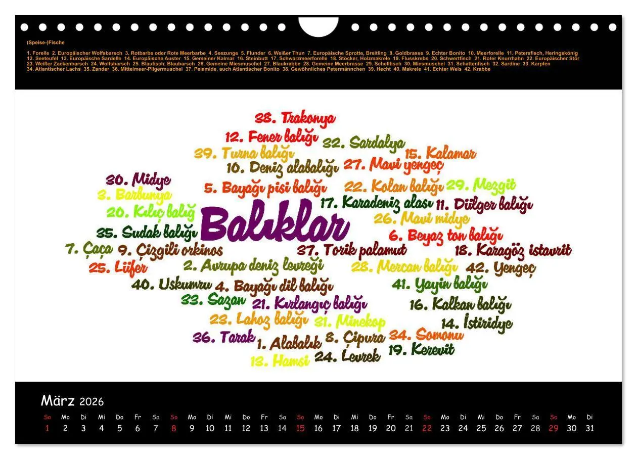 Bild: 9783516005998 | Sprachkalender Türkisch-Deutsch (Wandkalender 2026 DIN A4 quer),...