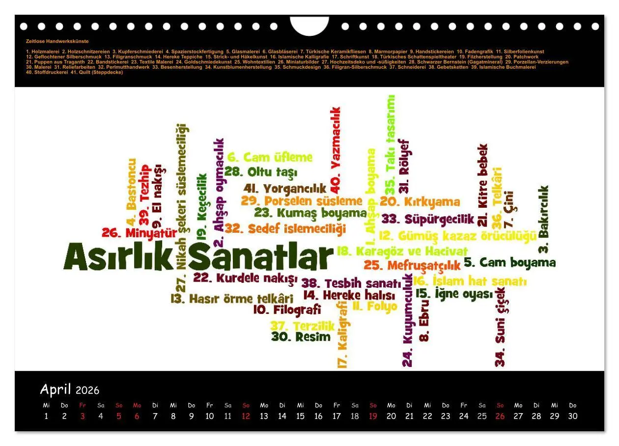 Bild: 9783516005998 | Sprachkalender Türkisch-Deutsch (Wandkalender 2026 DIN A4 quer),...